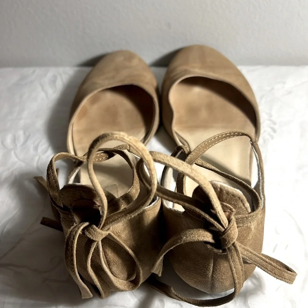 🥿Paul Green Lydia Suede Ankle Wrap Flats UK 3.5 US size 5 tan beige Austria